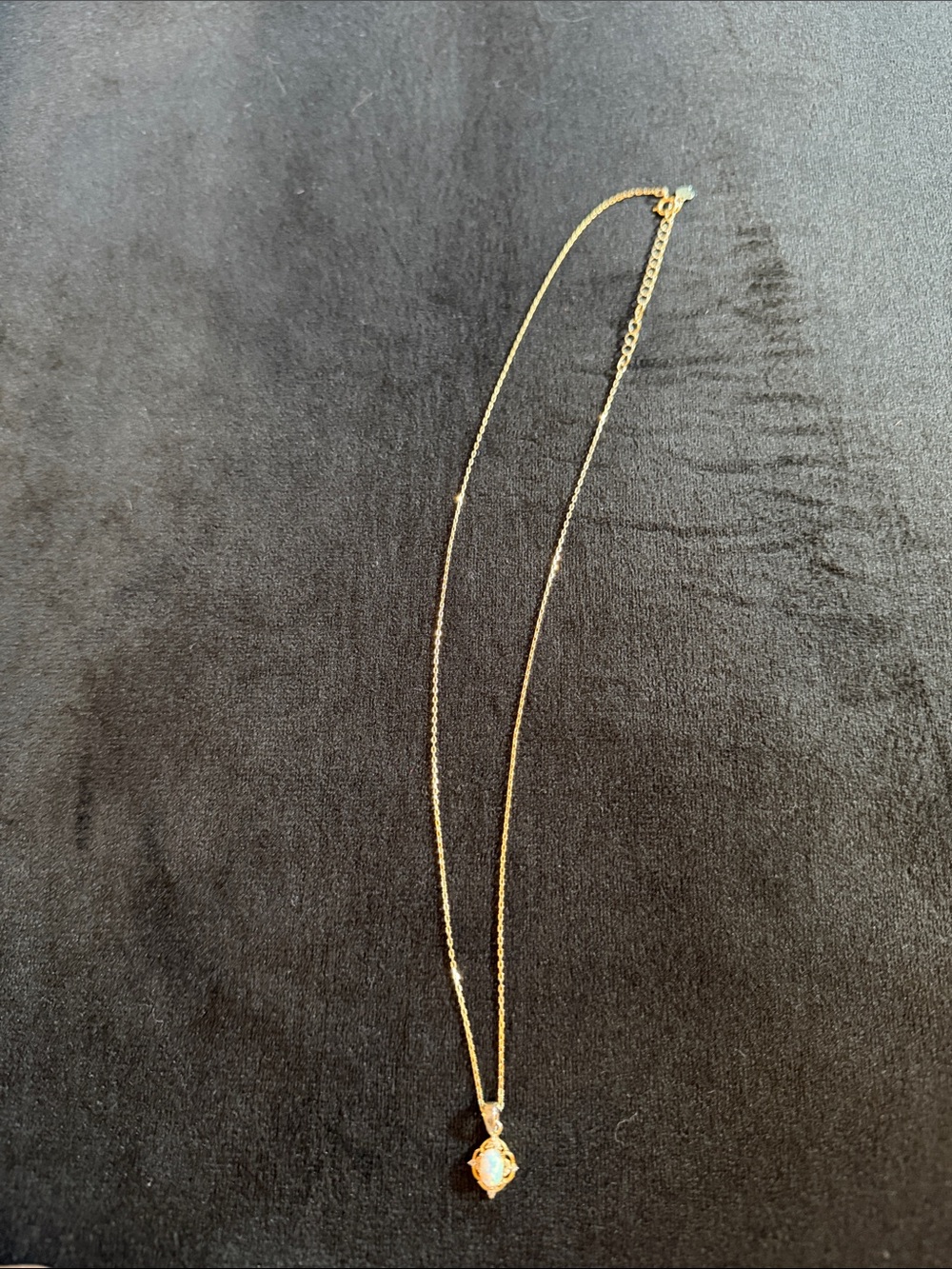 Gold Pendant Necklace with Opal Accent - Women Jewelry